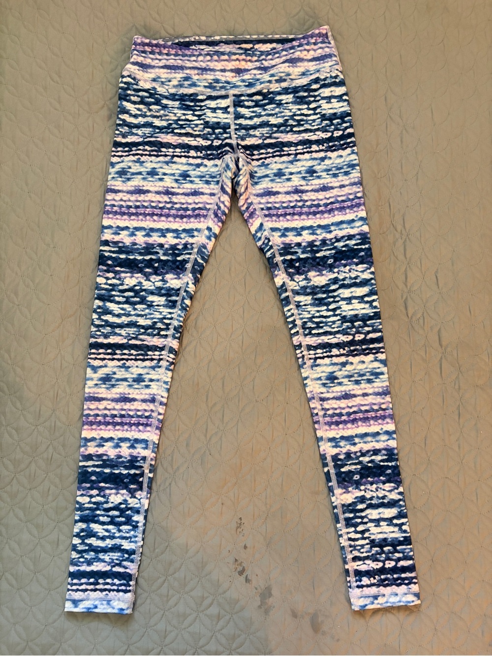 Zella Blue & Purple Pattern Women’s Leggings | Small